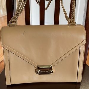 Auth. Michael Kors Taupe shoulder/crossbody bag